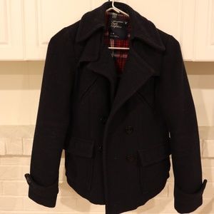 American Eagle Dark Navy Warm Classic Pea Coat